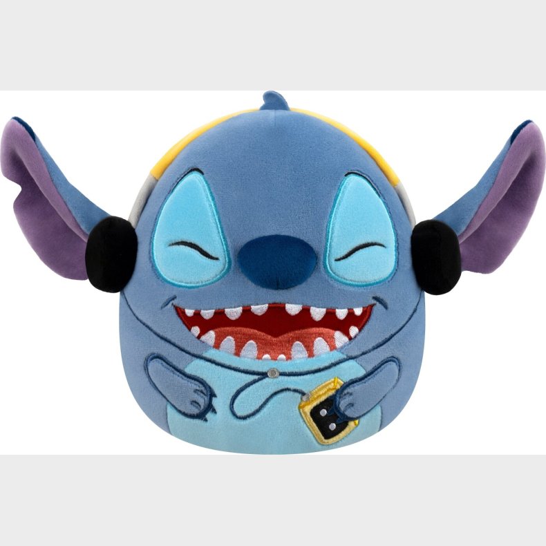 Squishmallows - Stitch Bamse Med Headset - 20 Cm - Disney