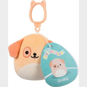 Squishmallows Bamse - Drella Hund - Med Klips - 9 Cm