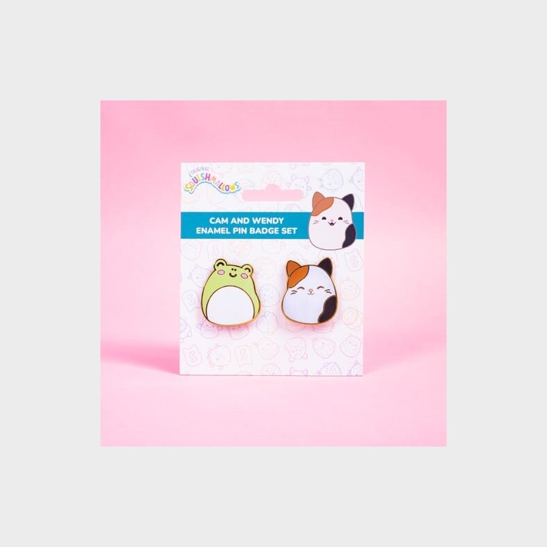 Squishmallows - Pin Badges X 2 Cam & Wendy - Compact Size