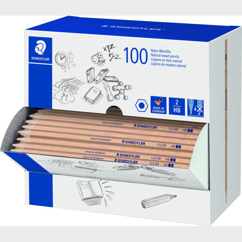 Staedtler - 123 60 Hb 2 - Blyanter I Dispenser - 100 Stk.