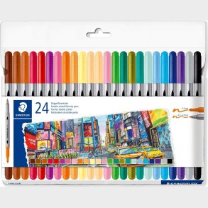 Staedtler - Double-ended Fibre-tip Pens Tusser - 24 Stk.