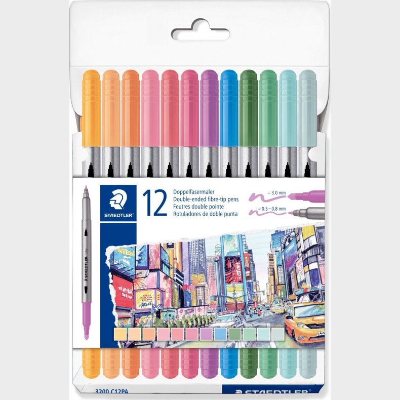 Staedtler  - Duotusser Pastel, 12 Stk Assorterede