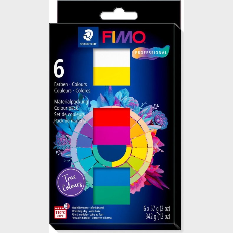 Fimo Ler - Professional - Ler Til Ovn S�t - 6 True Colours Farver
