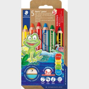 Staedtler - Junior Farveblyanter  - 5 Stk +1 Blyant