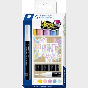 Staedtler - Lumocolor Paint Marker Akryl Tusser - 6 Farver