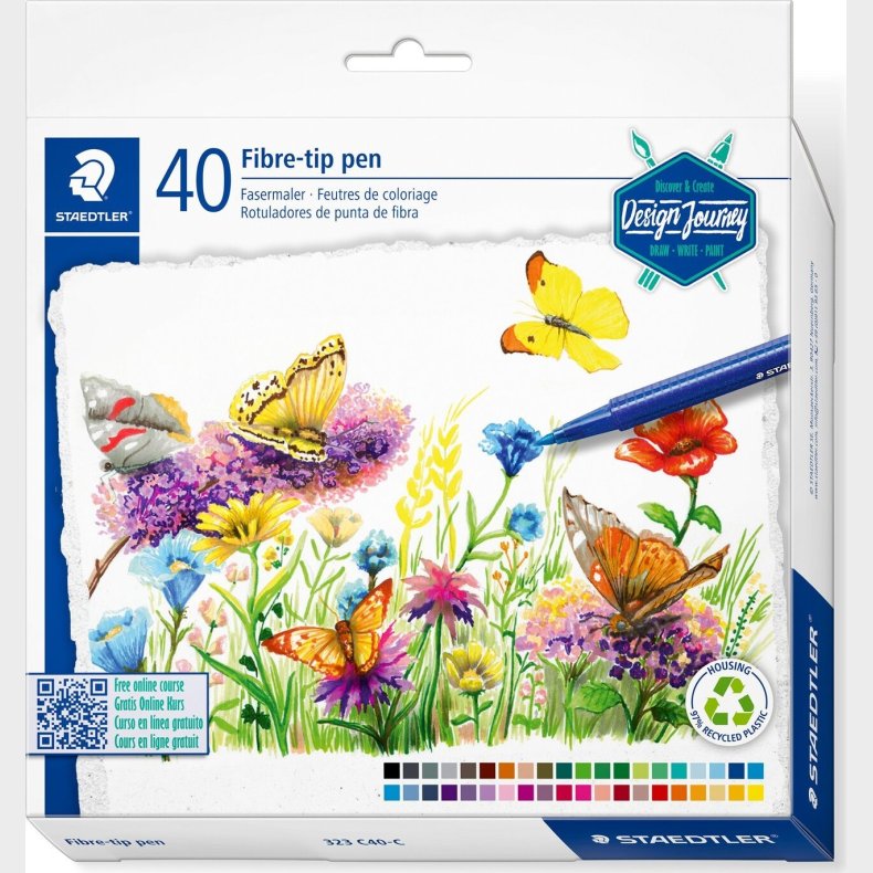 Staedtler - Triplus Color Tusser - Fibre Tip Pens - 40 Farver