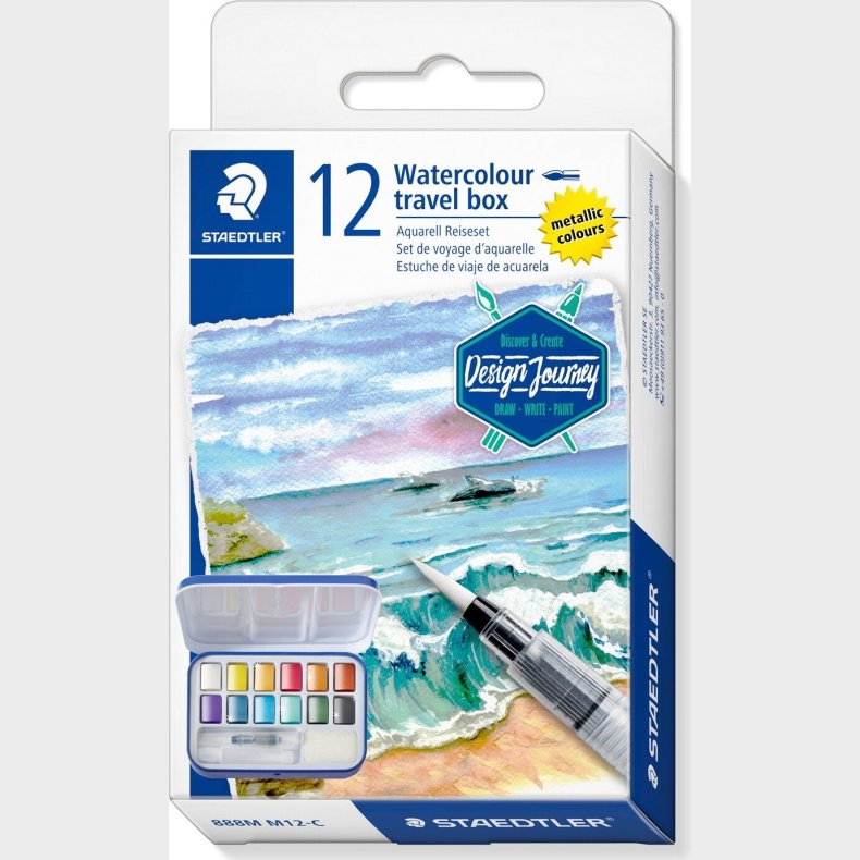 Staedtler - Watercolour - Akvarelfarver S�t - Metalliske - 12 Farver