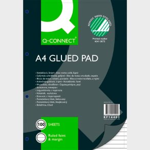 Notesblok - A4 - Linjeret - 4h - Sidelimet