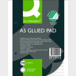 Notesblok - A5 - Linjeret - Sidelimet - 2 Huller - 100 Sider