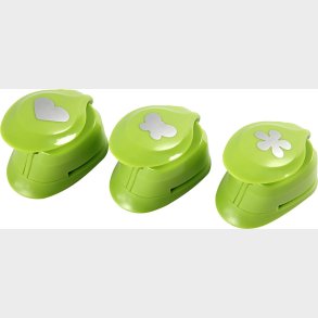 Stansejern - Blomst - Sommerfugl - Hjerte - Str. 25 Mm - 3 Stk.