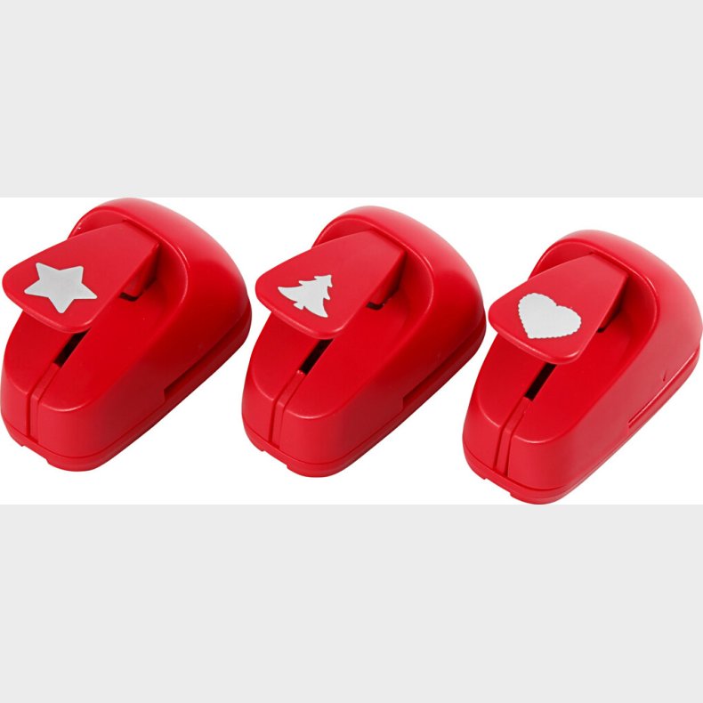 Stansejern - Stjerne - Hjerte - Juletr� - Str. 16 Mm - R�d