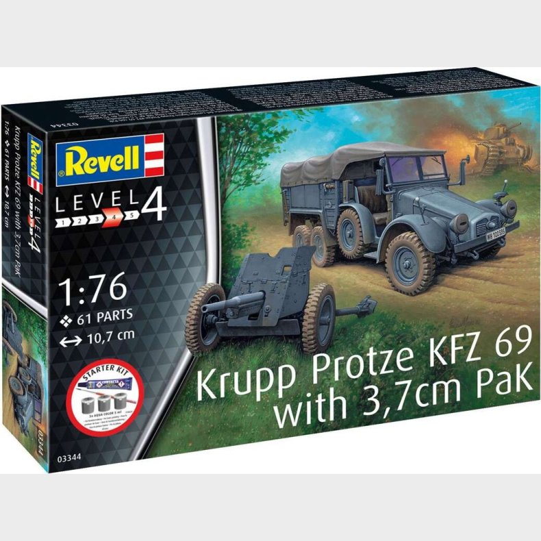 Revell Starter Kit - Krupp Protze Kfz 69 - 3,7cm Pak - 1:76 - 73344