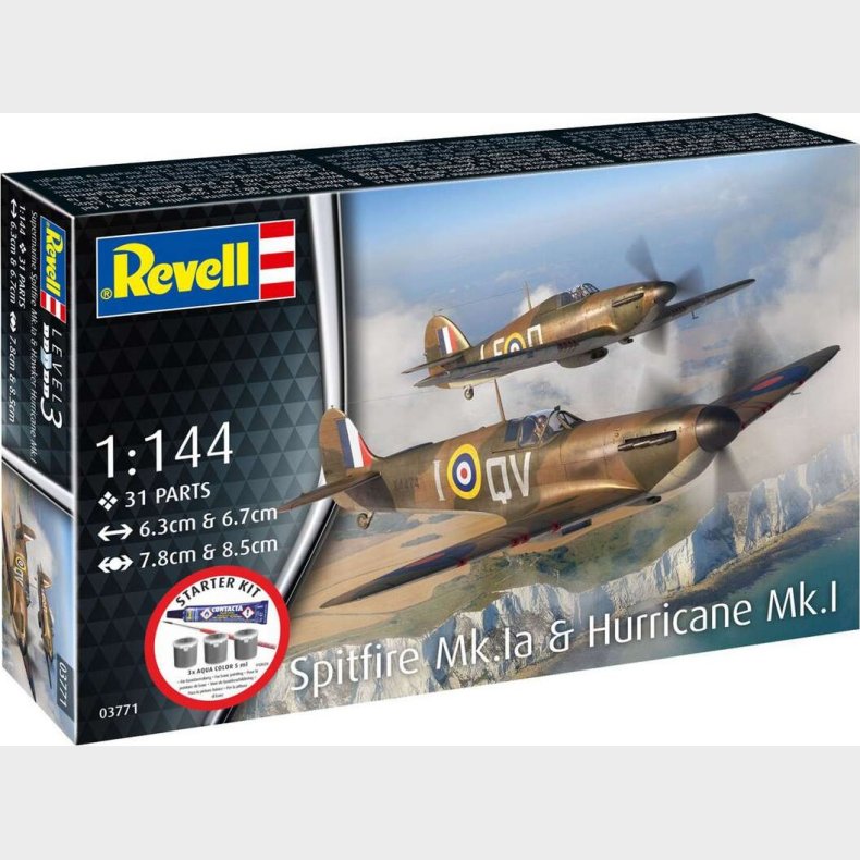 Revell Starter Kit - Spitfire Mk.ia & Hurricane Mk.i 1:144 - 73771