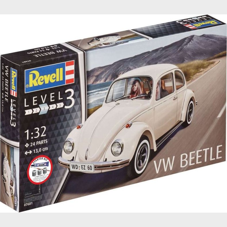 Revell - Vw Beetle Starter Kit Bil Bygges�t - 1:32 - Level 3 - 77681