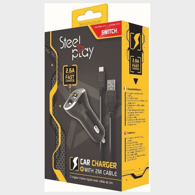 Steelplay Nintendo Switch Oplader Til Bil - 2 Usb Porte
