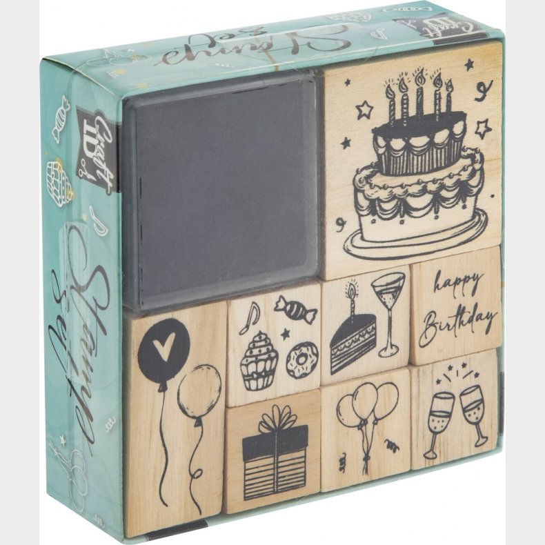 Stempelst - Fdselsdag - 8 Stempler - Craft Id