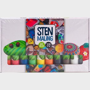 Stenmaling 10 X 30 Ml - Metallic Farver