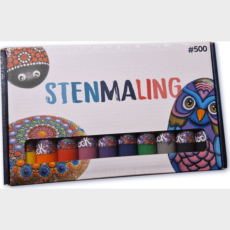 Stenmaling 10 X 30 Ml - Primre Farver