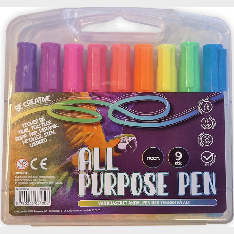 Stentusser 9 Stk Boks Med H�ndtag Neon