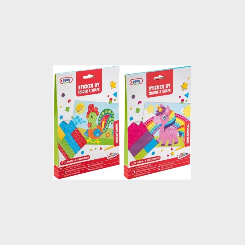 Sticker By Colour Og Shape 12 Ark Assorterede