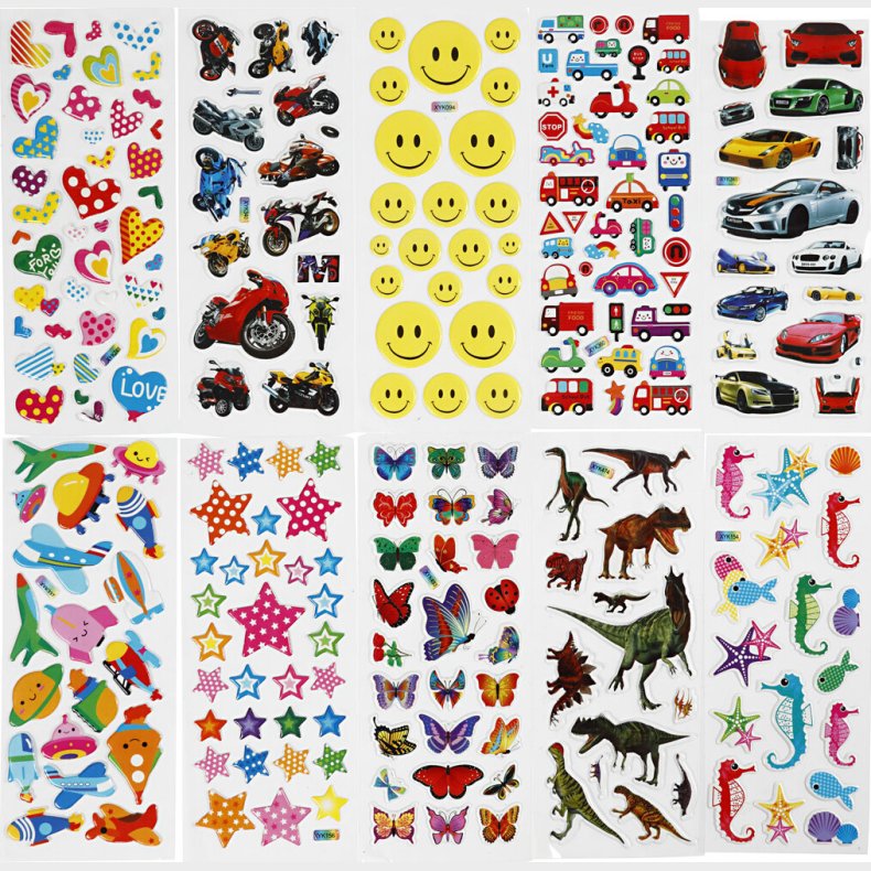 3d Klistermrker Til Brn - 20 Ark