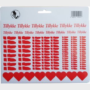 Stickers A5 144 Assorterede Flag - Hjerter Med M - Scanseason