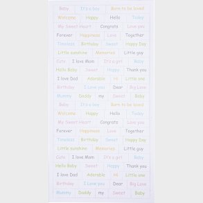Klistermrker - Engelske Ord - Baby - 2x84 Stk
