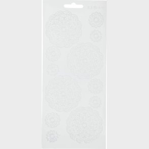 Blomster Klistermrker - Hvid