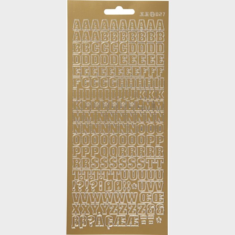 Bogstav Klistermrker - Guld