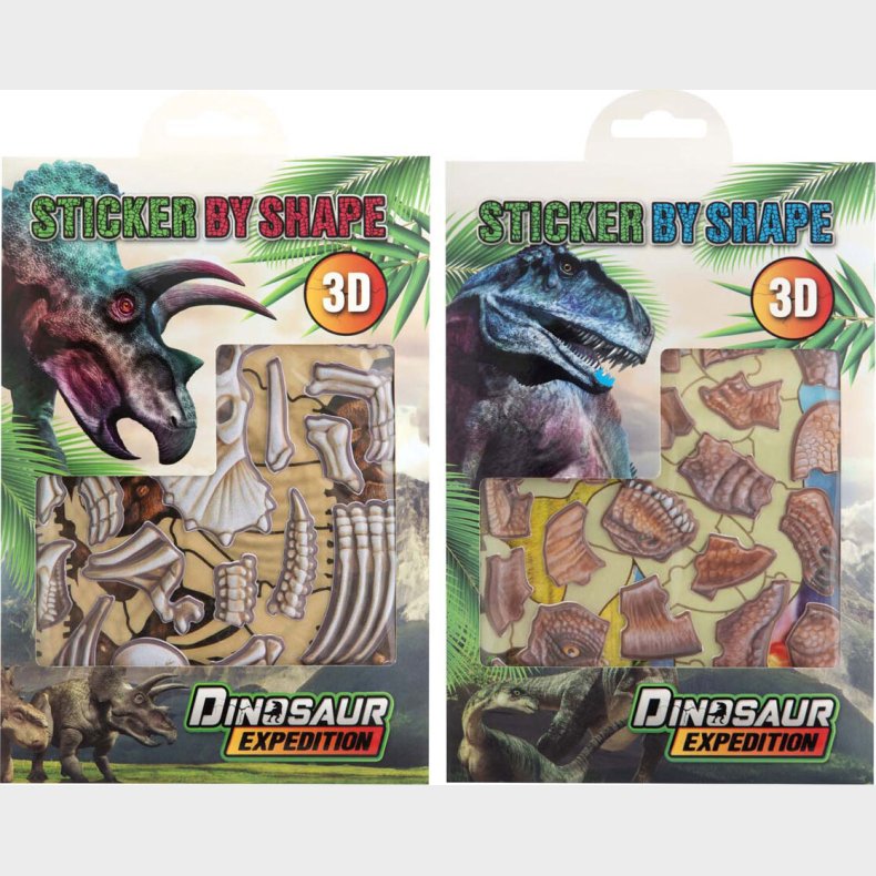 Stickers Dino By Shape 3d 2 Assorterede