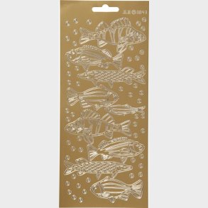 Klistermrker Fisk - Guld