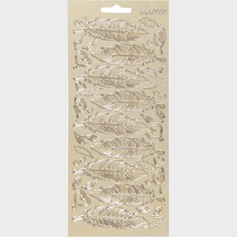 Klistermrker - Fjer - Guld