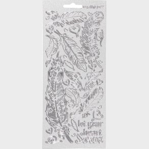 Klistermrker - Fjer - Slv