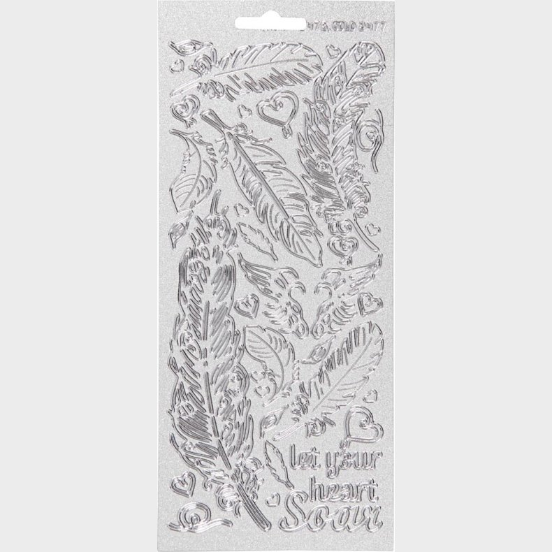 Klistermrker - Fjer - Slv