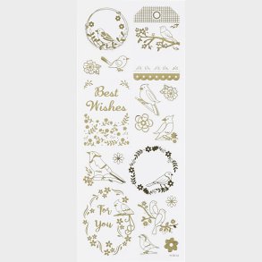 Klistermrker - Fugle - Guld