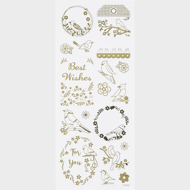 Klistermrker - Fugle - Guld