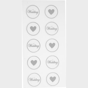 Hjerte Klistermrker Til Bryllup - Sort - 2 Ark