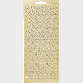 Hjerte Klistermrker - Guld