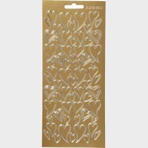 Hjerte Klistermrker - Guld