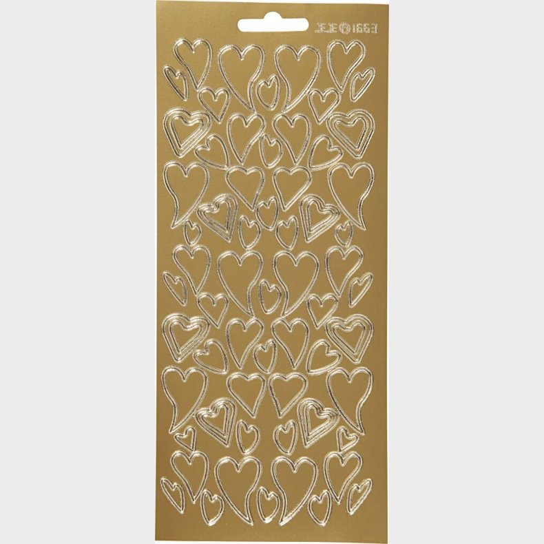 Hjerte Klistermrker - Guld