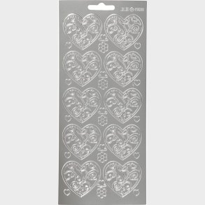 Hjerte Klistermrker - Slv