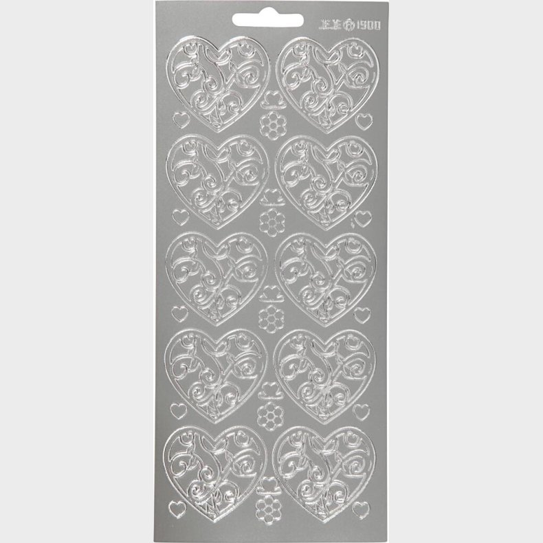 Hjerte Klistermrker - Slv