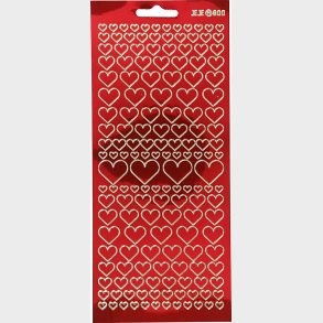 Hjerte Klistermrker - Gennemsigtig Rd