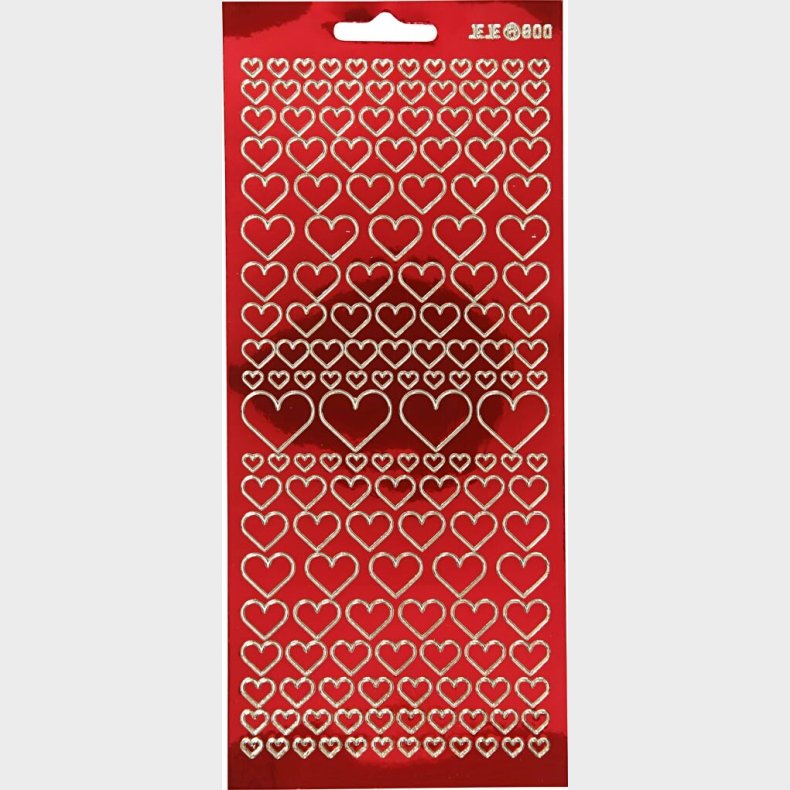 Hjerte Klistermrker - Gennemsigtig Rd