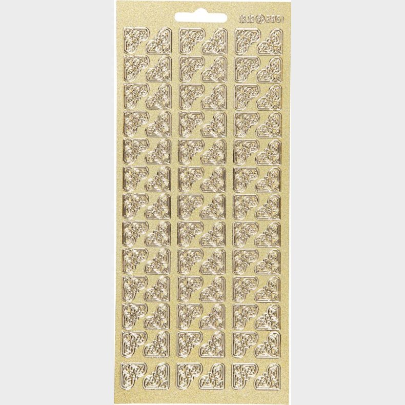 Klistermrker - Hjrne Dekoration - Guld