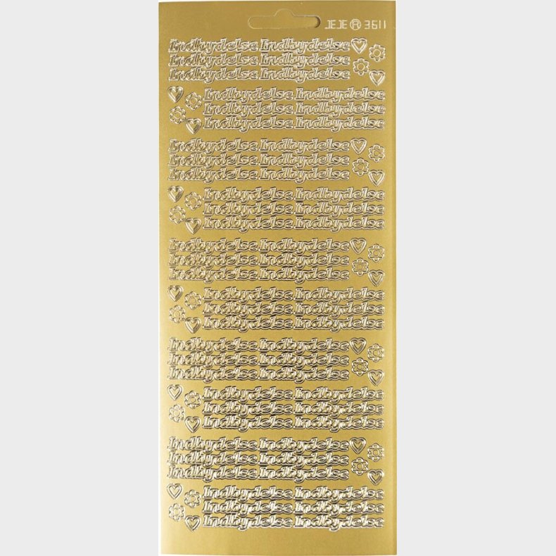 Klistermrker - Indbydelse - Guld