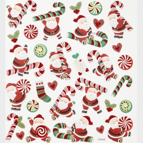 Juleklistermrker - Julemand Og Sukkerstok