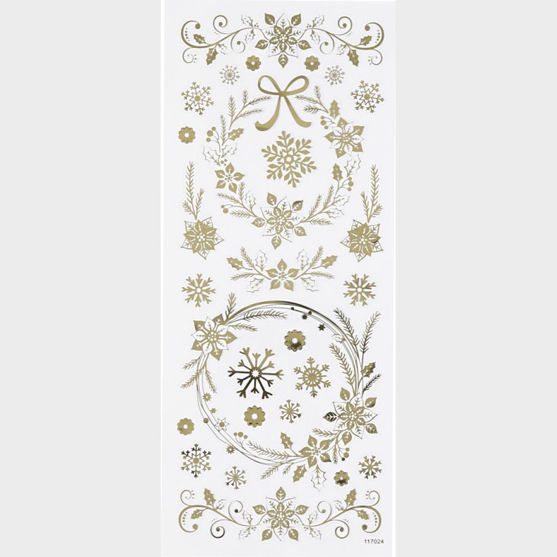 Juleklistermrker - Julestjerner - Guld