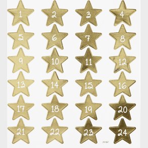 Juleklistermrker - Kalendertal - Guld