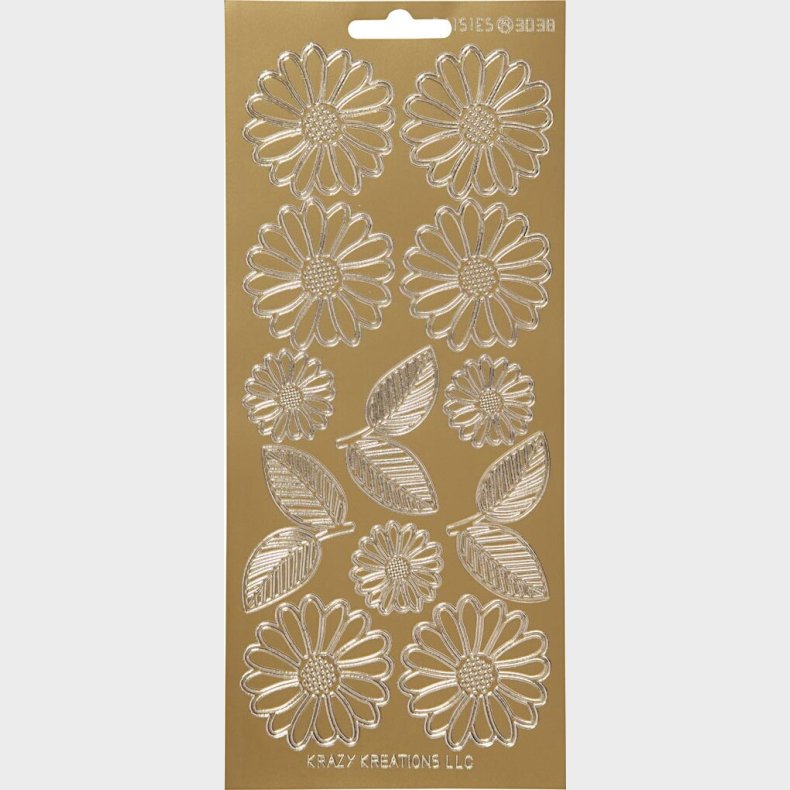 Blomster Klistermrker - Margueritter - Guld